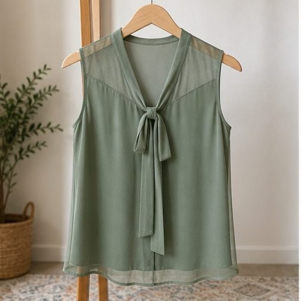 Sage Button Blouse